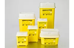 Контейнер для отходов и острых предметов Corning Gosselin, 1100 мл, жёлтый полипропилен, белая откидная крышка, 55 шт./коробка - Corning Gosselin PP waste and sharp containers